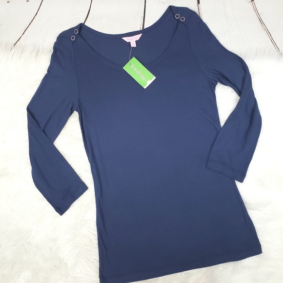 Lilly Pulitzer Tops - Lilly Pulitzer true navy Jillian 3/4 sleeve top